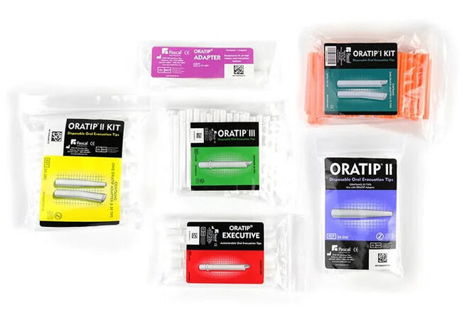 Dental suction tips and accessories designed for use with Citrizyme® Dual Enzymatic Cleaner and other evacuation systems