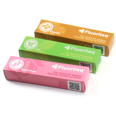 Silky smooth Fluorilaq™ varnish for hypersensitivity treatment, no mixing or mess, 5% sodium fluoride with xylitol