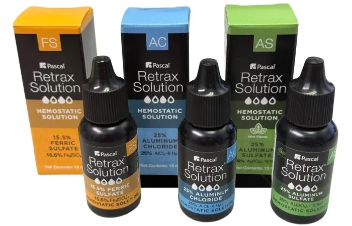 Dental Retrax™ Solution providing effective bleeding control, enhanced tissue rigidity, and pleasant mint flavor for patient comfort