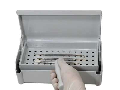 Tap & Slide dental sterilant disinfection tray