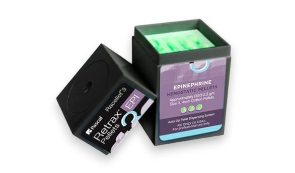 Dental Retrax® Pellets in Auto-up™ Dispenser, designed to manage fluids during crowns, bridges, and pulp therapies